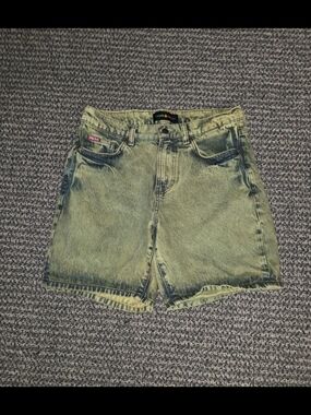 Teddy Fresh Size 28 Acid Wash Yellow Denim Shorts Jorts